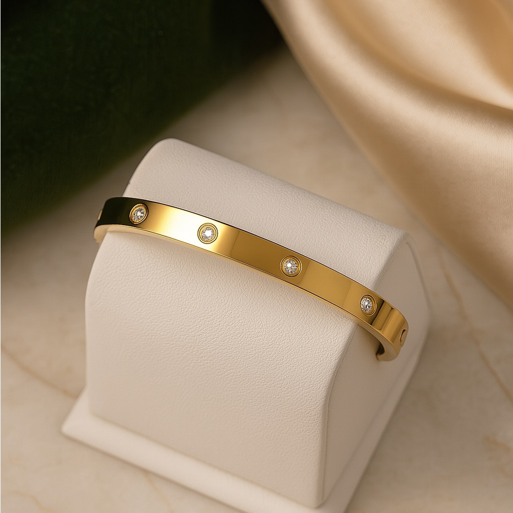 Timeless Sparkle Gold Bangle - Picture 4 of 4